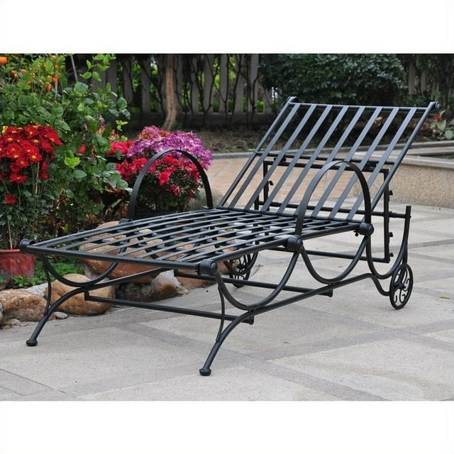 International Caravan Mandalay Chaise Longue en Fer en Noir