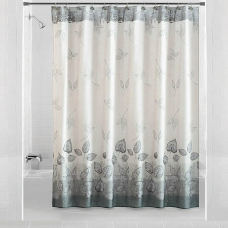 Mainstays Silver Leaves Shower Curtain, 1 Each
