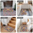 thumbnail image 6 of Colorful Boho Door Mat Indoor Outdoor, Watercolor Abstract Geometric Non Slip Welcome Mat with Rubber Backing, Absorbent Fabric Front Door Mats Entryway Rug for Home Patio Entrance 20"x31.5", 6 of 9