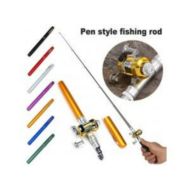 Portable Pen Rod & Reel Combo Kit Mini Pocket Folding Rod Kit Telescoping Rod + Spinning Reel Combo Kit