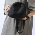 thumbnail image 4 of Canvas Shell Hobo Bag Zipper Unisex Washable Solid Handbag Pouch (Black), 4 of 10