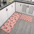 thumbnail image 2 of Pink Cow Strawberry Hat Pattern Kitchen Rugs Sets Of 2,Anti Fatigue Kitchen Mat Rugs Non Slip Washable,Decorative Kitchen Floor Mats for Kitchen,Sink,Laundry,17"x30"+17"x47", 2 of 7
