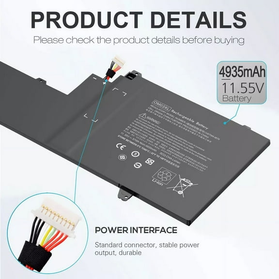 57Wh OM03XL HSTNN-IB70 Battery For HP EliteBook X360 1030 G2 863167-171