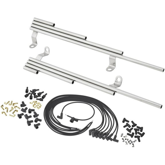 1949-53 Ford Flathead Spark Plug Wire Set and Stainless Looms