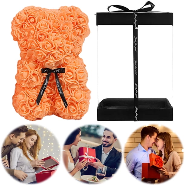 Oso Flores Rosas Peluche Rosa 25 Cm para Su Mamá Esposa Femenina