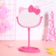 thumbnail image 1 of Gran venta de espejo de maquillaje KT Kawaii con cabeza de gato, espejo giratorio multifuncional de doble cara, espejo cosmético con lazo rosa, 1 of 4