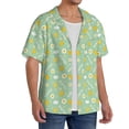 thumbnail image 2 of Balery Easter with eggs and flowers Camisa Casual de Manga Corta con Botones para Hombre, Texturizada, Estilo Cubano, para Playa, Verano-4X-Large, 2 of 5