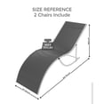 thumbnail image 3 of Chaises de Patio Chaises Longues d'Extérieur Ensemble de 2 - Inclinables Réglables, Textilène Gris Foncé, Aluminium Robuste pour Piscine, Plage (Lot de 2), 3 of 7