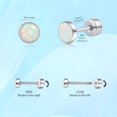 thumbnail image 5 of Limerencia Titanium Flat Back Stud Earrings for Women Men, F136 Cartilage Studs | Hypoallergenic Earrings, Helix Cartilage Earrings with White Opal，5mm, 5 of 10