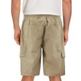 thumbnail image 3 of Men's Drawstring Elastic Waist Multi Pocket Lightweight Cotton Cargo Shorts (Beige, 34), 3 of 4
