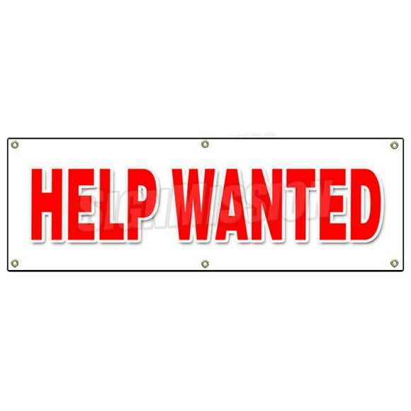 SignMission B-72 Help Wanted 72 in. Help Wanted Banner Sign - Now Hiring Interview Application Job Position