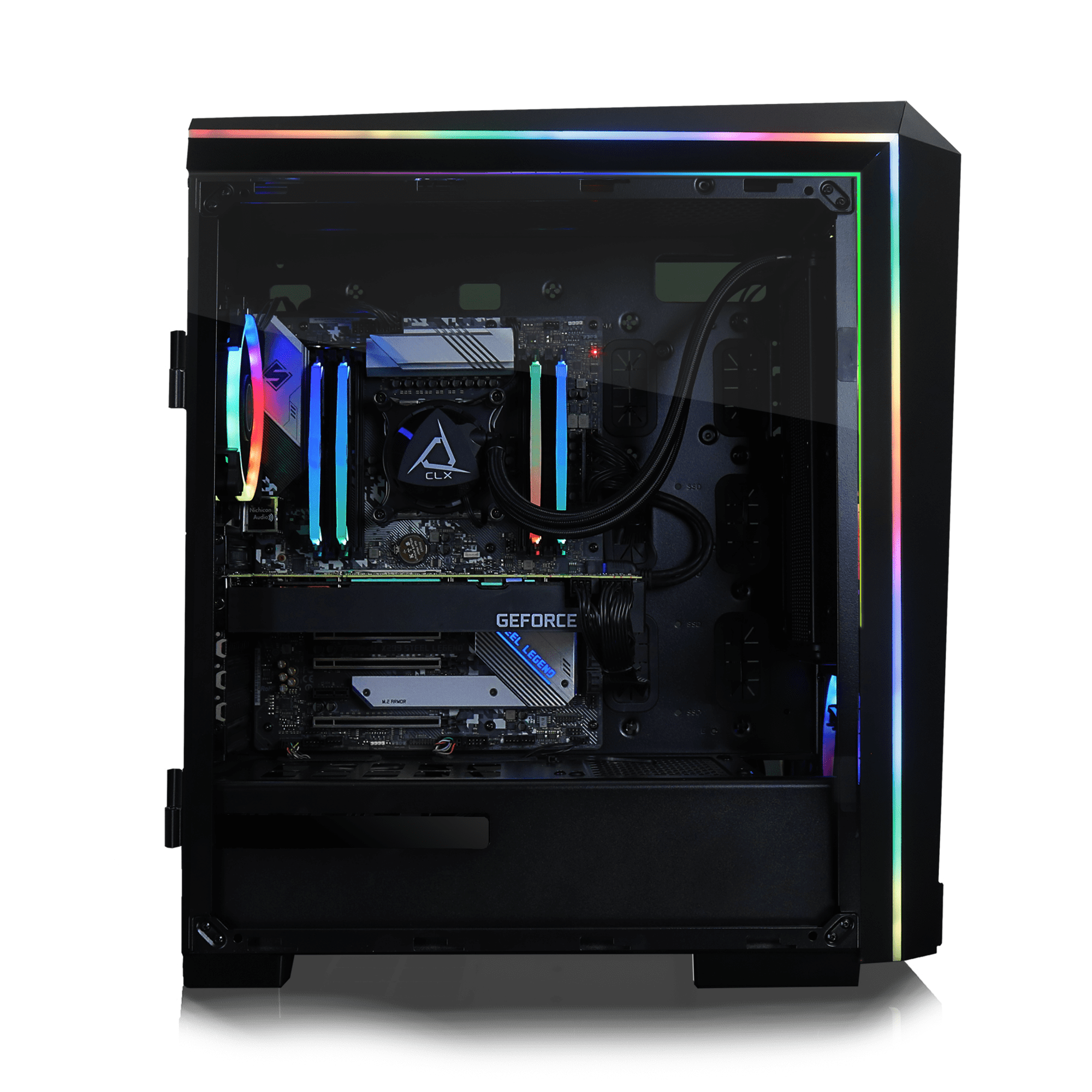 CLX SET VR-Ready Gaming Desktop - Liquid Cooled Intel Core i9 10900X 3.7Ghz 10-Core Processor, 64GB DDR4 Memory, GeForce RTX 3070 8GB GDDR6 Graphics, 1TB SSD, 6TB HDD, WiFi, Windows 10 Home 64-bit