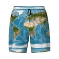 thumbnail image 4 of Lsque Mens Swim Trunks Earth View World Map Pattern - Bathing Suit Compression Liner - Beach Swim Shorts Swimwear - (S-3XL) - Stretch Quick Dry -Small, 4 of 9