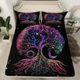 thumbnail image 2 of Feelyou Dreamy Life Tree Bed Sheets, Glitter Stars Starry SKy King Sheets, Wetsern Bohemian Style Sheet Set, Lightweight Room Decor, 4 Pieces, 2 of 7