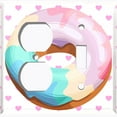 thumbnail image 4 of Metal Light Switch Plate Cover Rainbow Swirl Doughnut Pink Heart Wallpaper CAK039, 4 of 13