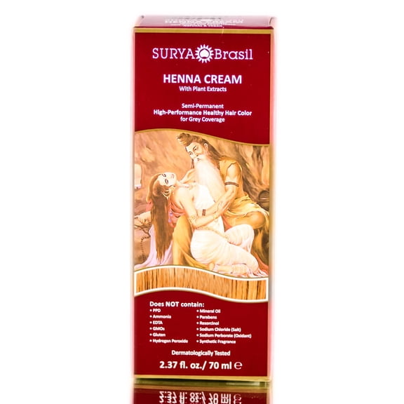 Golden Blonde , Surya Henna Cream, Haircolor Dye Hair Color , Hair Scalp - Pack of 1 w/ SLEEK Teasing Comb