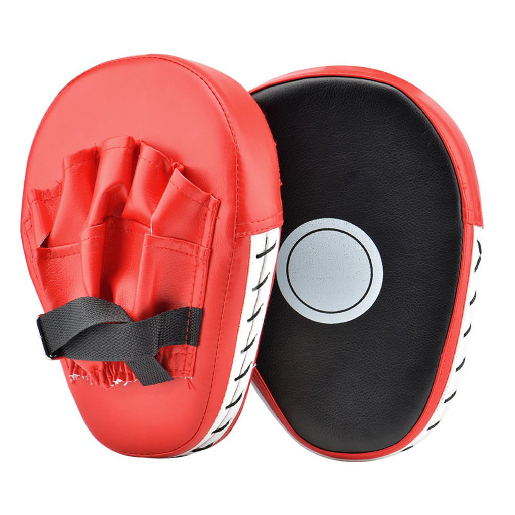 Kickboxing Renquen 2PCS Sparring Punch Bag Strike Pad Leather Boxing Focus Pads MMA Hook Jab Mitts Suitable for Taekwondo Exercise Martial Arts- Valour Strike Muay Thai