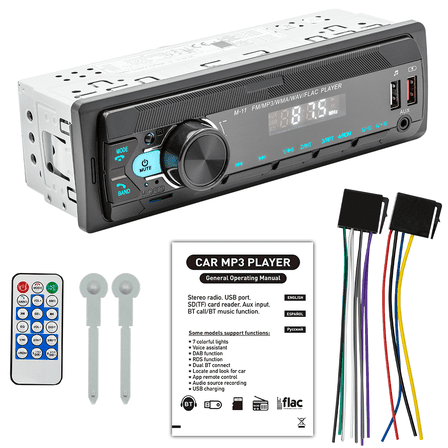 Woudy Bluetooth Car Stereo, 1 DIN Audio Systems 616UAB, AM/FM Radio Receiver, Wireless Remote Control, MP3, USB, Aux-in