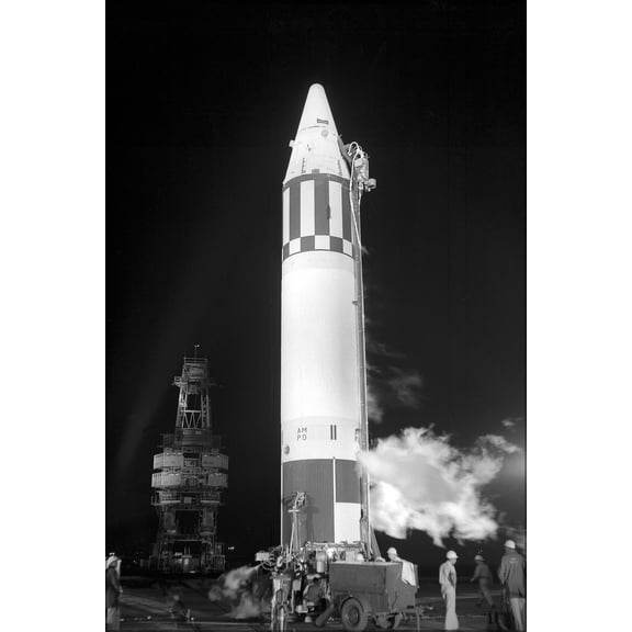 24"x36" Gallery Poster, Jupiter (AM-18) rocket, suborbital primate flight May 28, 1959