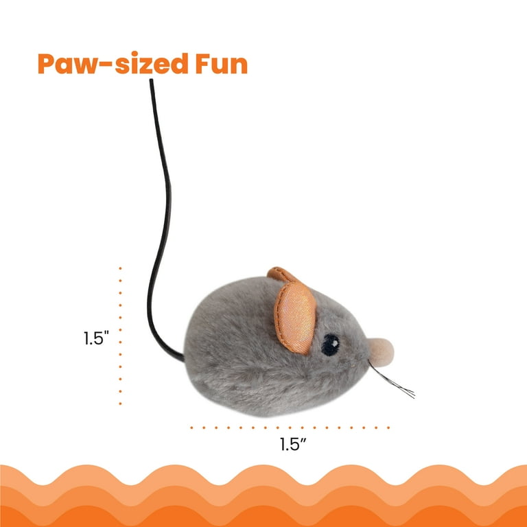 Unbranded Gray Rabbit Fur Mouse Cat Toy With Squeaker - Realistic Prey Toy  For Cats Squeaking Ball Cat Toys