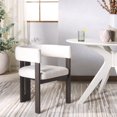 thumbnail image 4 of SAFAVIEH Couture Florabelle Modern Boucle Solid Dining Armchair, Ivory/Dark Brown, 4 of 14