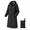 Black-Large, variant on Black Small Women's Lightweight Packable Waterproof Long Rain Jacket