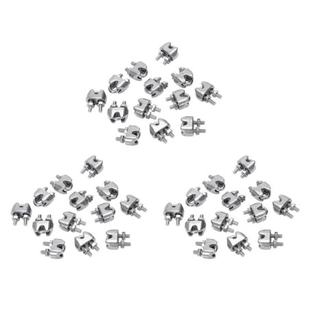 

2mm 1/16 Inch Stainless Steel Wire Rope Cable Clamp Fastener 36Pcs