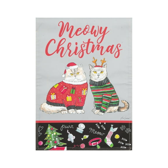 Meowy Christmas Flag