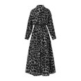 thumbnail image 5 of Sakmal Independence Day Shirt dresses Women Long Sleeve Long Gray Leopard Print Dresses S-5XL, 5 of 5