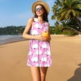 thumbnail image 3 of Balery Beautiful Swans Vestidos de verano para mujer con estampado: vestido holgado sin mangas, vestido playero informal y cómodo para días calurosos., 3 of 7