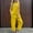 Yellow, variant on Women's Solid Color Linen Casual Loose Two Piece Set | Sleeveless Top & Wide Leg Pants Ensemble Wedding Jumpsuits for Women Bride Girls Suits Formal Baggy Cropped Pants Smart Casual Outfit plus Size