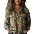 thumbnail image 3 of Shirts for Women Gsakboxl Fashion Printed Cotton Long Sleeve Button Down Shirt Casual Loose All-Match Blouse Soft Breathable Daily Wear Top for Spring Autumn Outdoor Leisure & Commute, 3 of 4