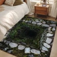 thumbnail image 4 of Area Rug for Living Room, 3D Optical Illusion Non-Slip Indoor Large Carpet for Bedroom/Dining Room, Visual Trap Looks Like Holes Teal Grey Washable Low-Profile Rectangle Floor Runner Rugs - 4 x 6 Ft, 4 of 8