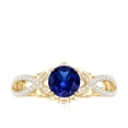thumbnail image 5 of Rosec Jewels Lab Created Blue Sapphire Ring with Diamond for Women, Crossover Ring, 18K Yellow Gold, US 11.50, 5 of 9