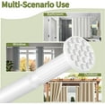 thumbnail image 5 of White Tension Curtain Rod 51-165In, Long Adjustable Curtain Rod No Drilling for Window or Bathroom, Outdoor Curtain Rod for Patio, Easy to Install, Never Rust, Rod Diameter 1.26 Inches-White, 5 of 17