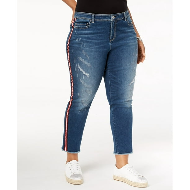 inc-women-s-blue-size-16w-plus-stretch-slim-cropped-striped-jeans