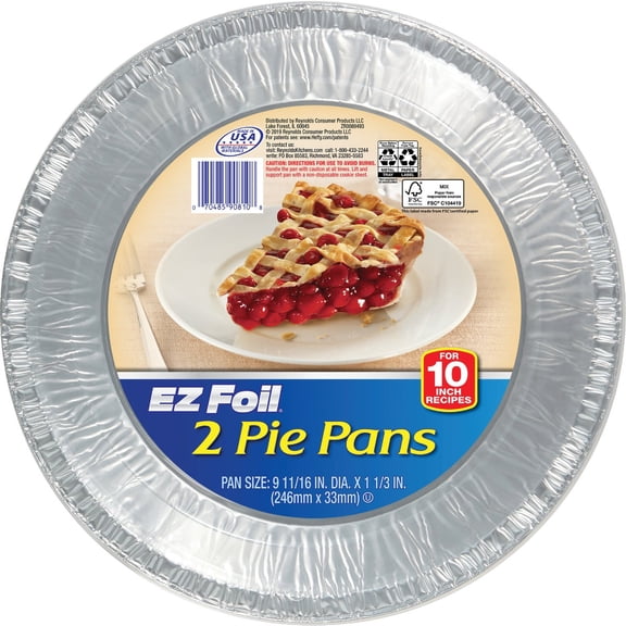 Pactiv/E Z Foil 90810 Extra Large Pie Pan Pack of 12 — Residential Use, Standard Application