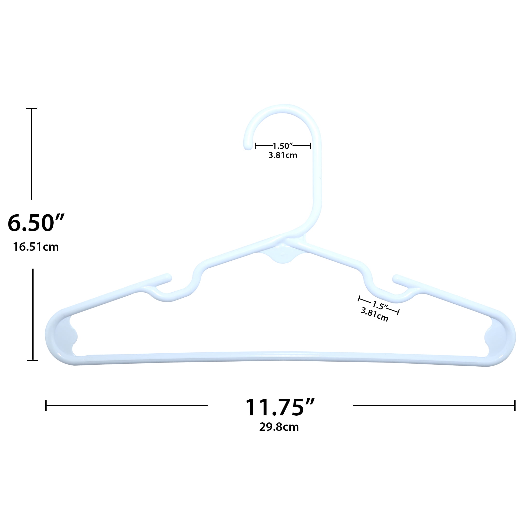 ClosetSelect Children's Hanger for Any Clothing Type, White 30 Count