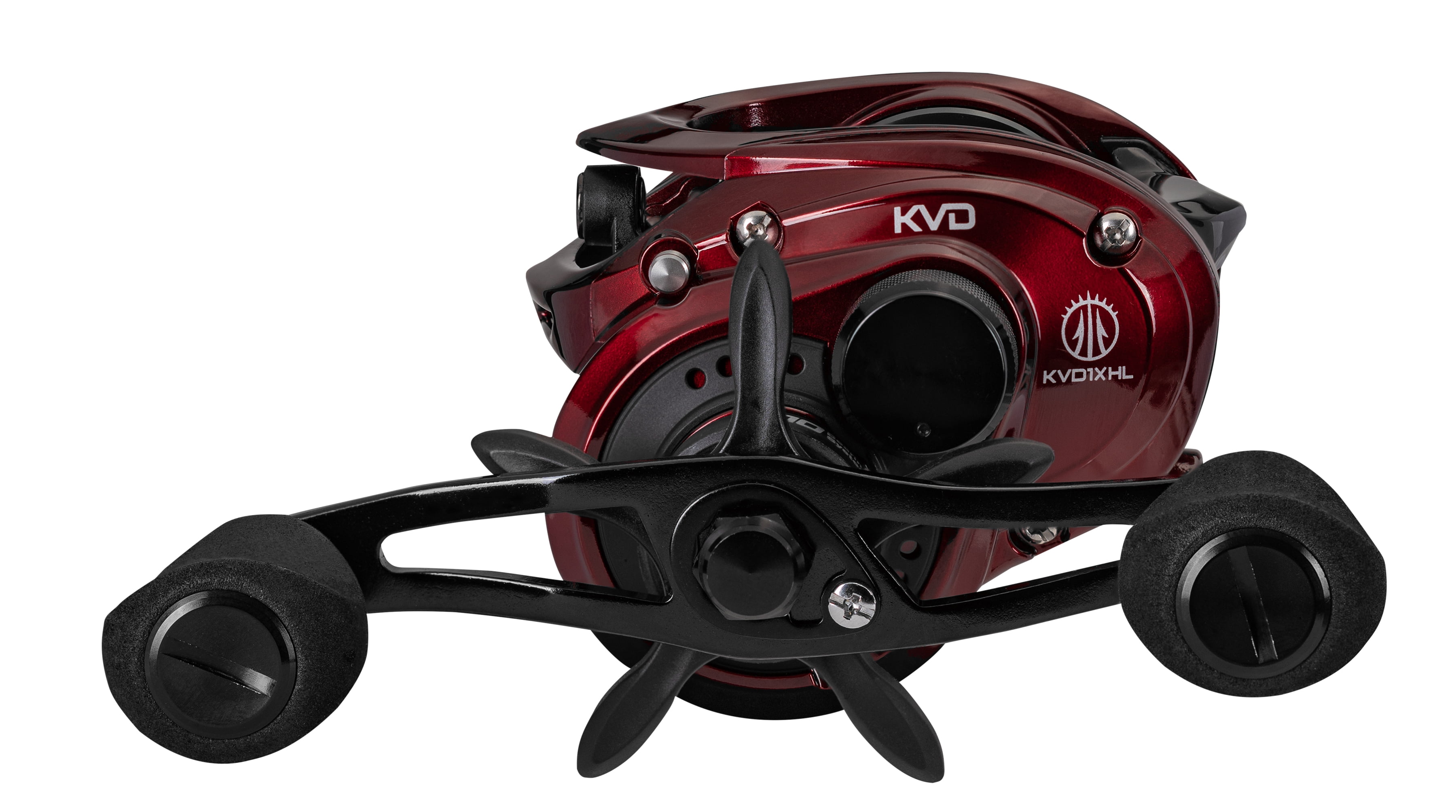 Lew's KVD Baitcast Fishing Reel, 8.3:1 Gear Ratio, Left-Hand Retrieve, Burgundy