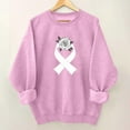 thumbnail image 2 of successthop Breast Cancer Sweatshirts for Women Graphic FLeece Crewneck Long Sleeve Sweaters Pullover Print Clothes Pink, 2 of 4