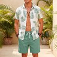 thumbnail image 7 of JFOPQVSM European and Men's Printed Casual Sports Short Sleeved Shirt Shorts Set Two Piece Outfits for Men, 7 of 7