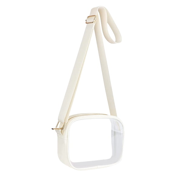 UsTZtai Clear Stadium Bag, Transparent Tote for Concerts Sports Events, PVC Approved Bag with Adjustable Strap