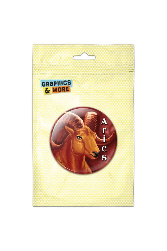 Aries Zodiac Pinback Button Pin Badge