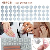 Ecoflick 48 Pcs Nail Stamp Pen Set, Nail Art Pens with Interchangeable Stamp Heads, Quick Nail Art Tools with 48 Unique Patterns, Nail Design Tools for Women