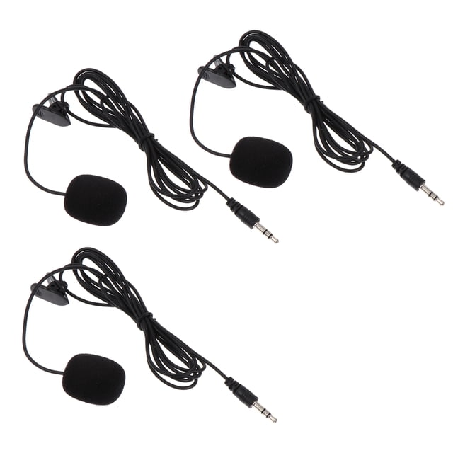 Miangastore 3Pcs Lavalier Tie Clip Microphones Black PVC Noise Reduction High Fidelity Sound Quality