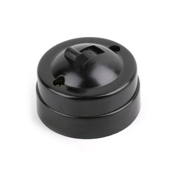 1A 250W Single Control Switches Surface Mounted Wall Light Button Black Round Shape Switches Lighting Accessories