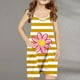 thumbnail image 2 of Odeerbi 5-13 Años Niñas Traje de Verano A Rayas Flor Impresión Camisola Romper Casual Respirable Cómodo Suspender Overalls Bib Total Shorts Con Bolsillos, 2 of 4
