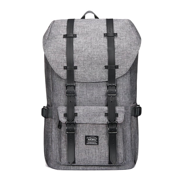 KAUKKO Mochila Escolar de Viaje para Universidad flexible con portátil de 15",22L(Lino/Gris) KAUKKO EP5-2-grey