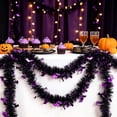 thumbnail image 2 of 9.2Ft Halloween Tinsel Garland with Bat Cutouts, Spooky Metallic Tinsel Vine for Fireplace Mantel, Stair Railing, Wall Backdrop, Haunted House, Indoor Outdoor Halloween Party Home Decor Decorations, 2 of 7