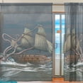 thumbnail image 2 of Coolnut Dangerous Ship Sheer Gauze Door Curtain Window Curtain Drapes for Living Room Kids Bedroom Window Treatment Decor W55 x L84 In 2 Panels, 2 of 4